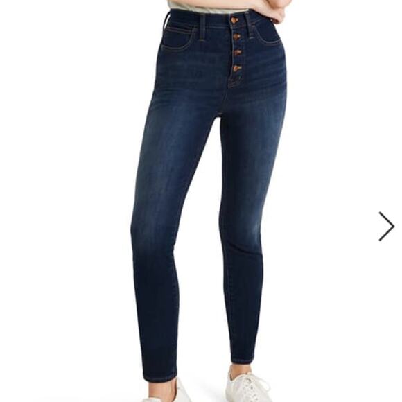 Madewell High Waist Button Front Skinny Crop Jeans Cassia Color Size 26 K9904 - Picture 1 of 7
